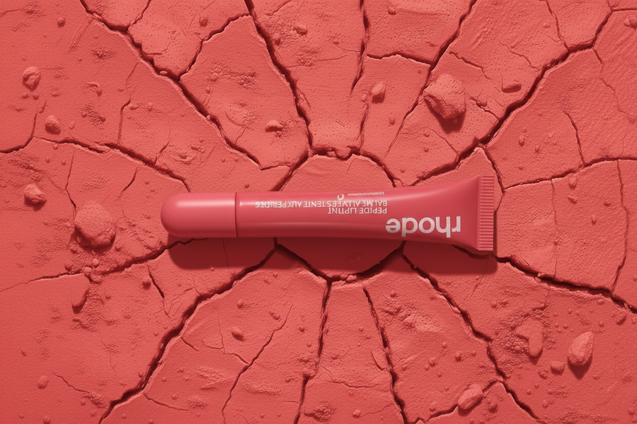 Rhode Peptide Lip Tint Neon Coral — Rotated Orientation